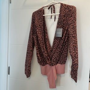 Low cut long sleeve bodysuit